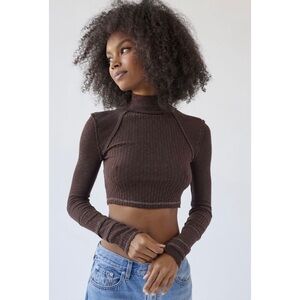 BDG MESSI SEAMED MOCKNECK TOP (BROWN)